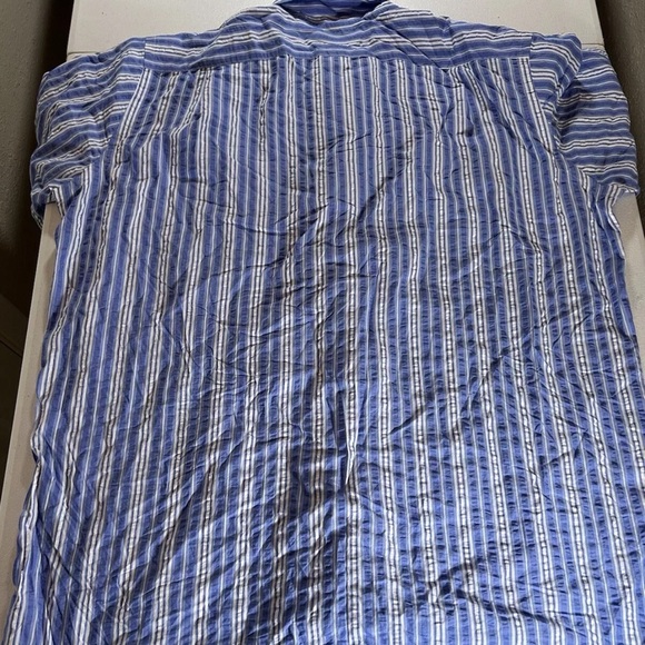 New Men's POLO RALPH LAUREN Blue Striped Casual Cotton Shirt Slim Fit Sz XLT - Picture 12 of 13